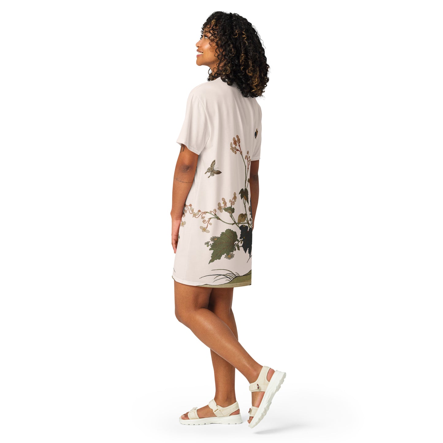Kesi Flower Album|Begonia Blossoms|T-shirt dress|Fish belly white