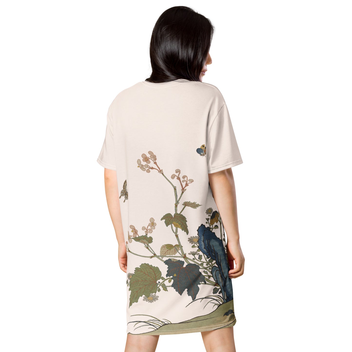 Kesi Flower Album|Begonia Blossoms|T-shirt dress|Fish belly white