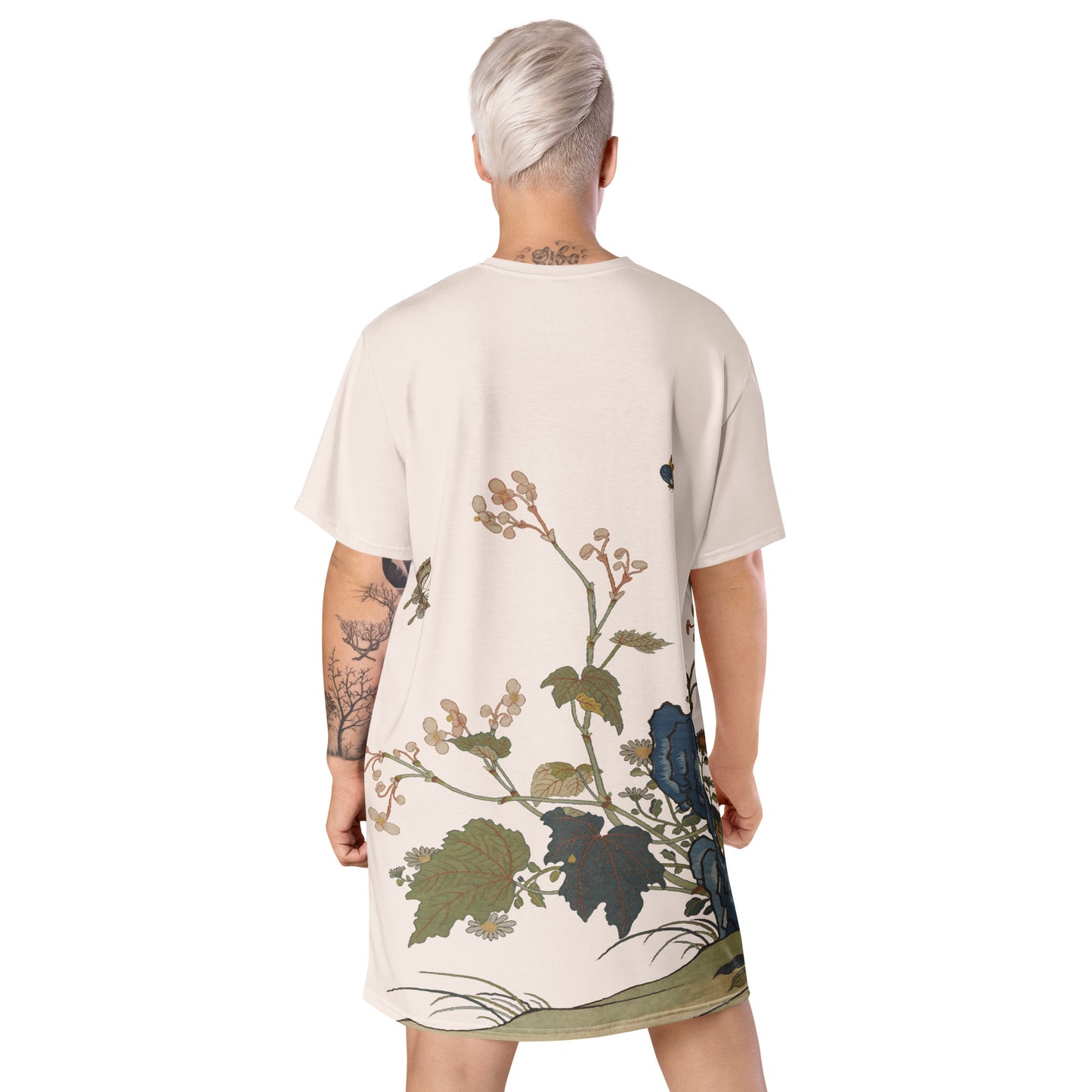 Kesi Flower Album|Begonia Blossoms|T-shirt dress|Fish belly white