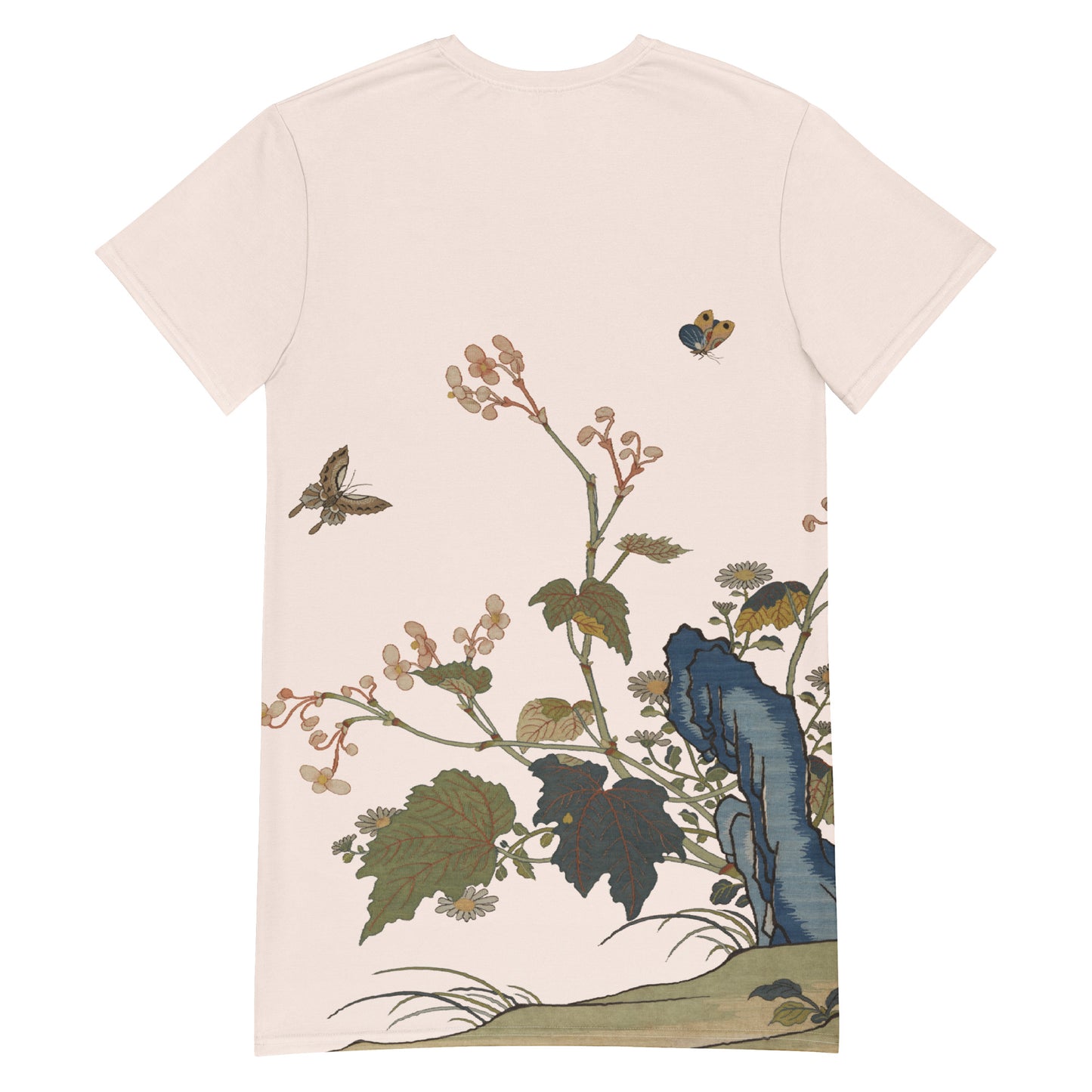 Kesi Flower Album|Begonia Blossoms|T-shirt dress|Fish belly white