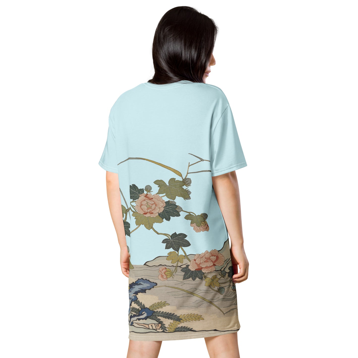 Kesi Flower Album|Hibiscus by the Water|T-shirt dress|Aqua blue