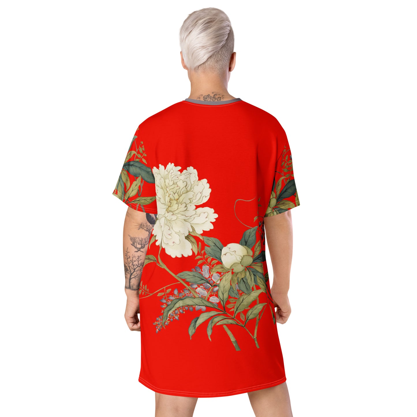 十二月花神|芍药紫藤|T恤连衣裙|石榴红