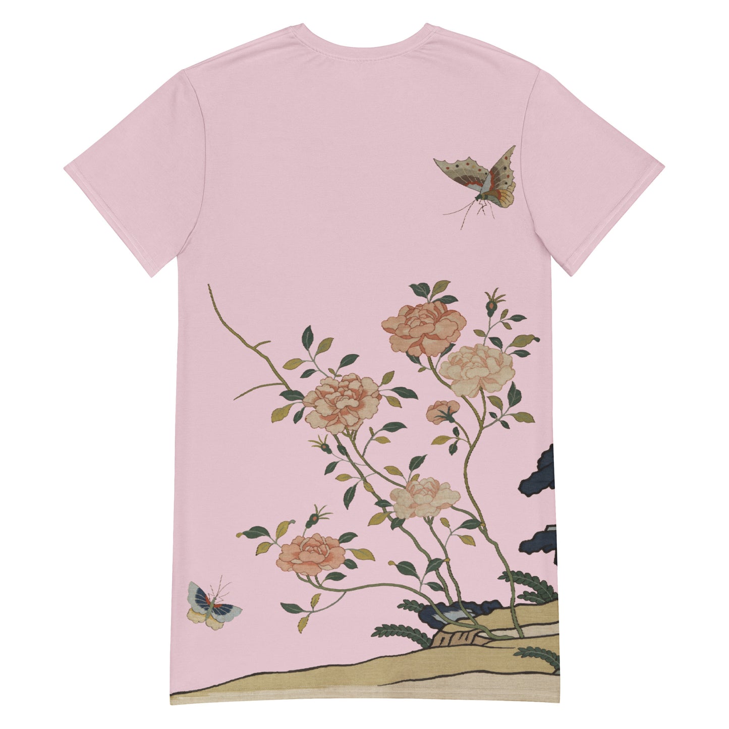 Kesi Flower Album|Red Roses|T-shirt dress|Pale pinkish gray