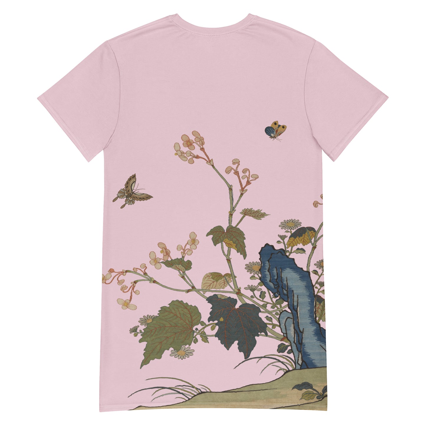 Kesi Flower Album|Begonia Blossoms|T-shirt dress|Pale pinkish gray