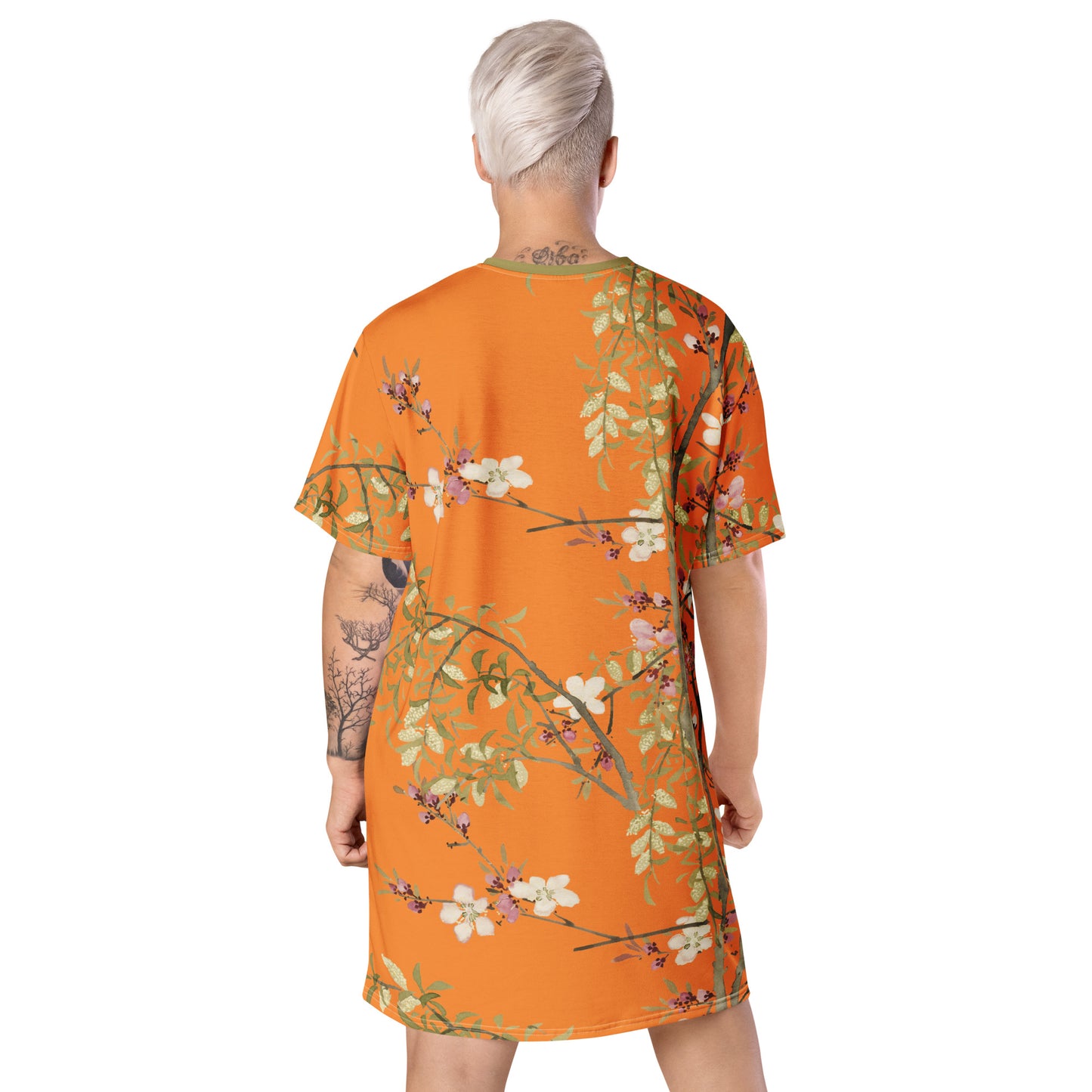 The Spirit of Flowers in Twelve Months|Willow and Peach Blossom|T-shirt dress|Orange