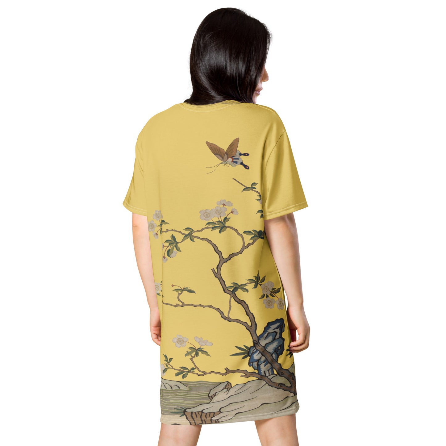 Kesi Flower Album|Plum Blossoms and Butterfly|T-shirt dress|Gold