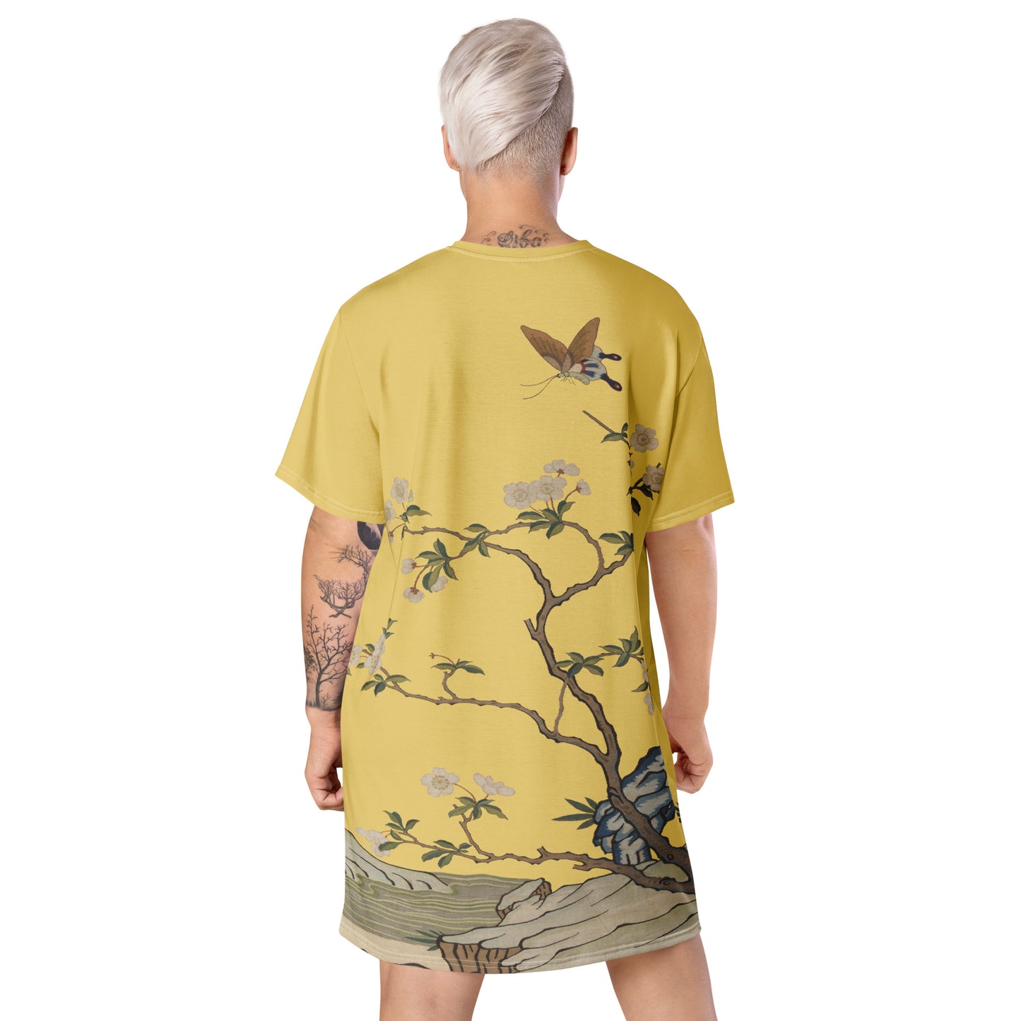Kesi Flower Album|Plum Blossoms and Butterfly|T-shirt dress|Gold