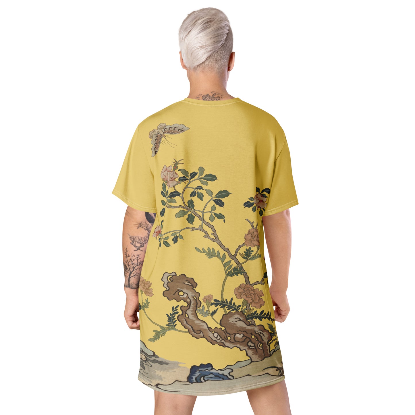 Kesi Flower Album|Camellia and Butterfly|T-shirt dress|Gold