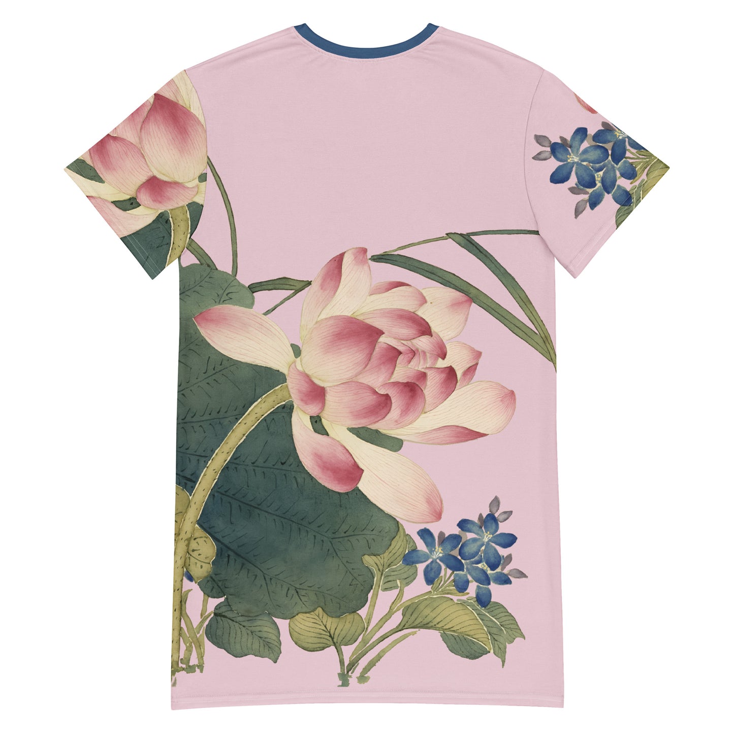 The Spirit of Flowers in Twelve Months|Lotus in Bloom|T-shirt dress|Pale pinkish gray