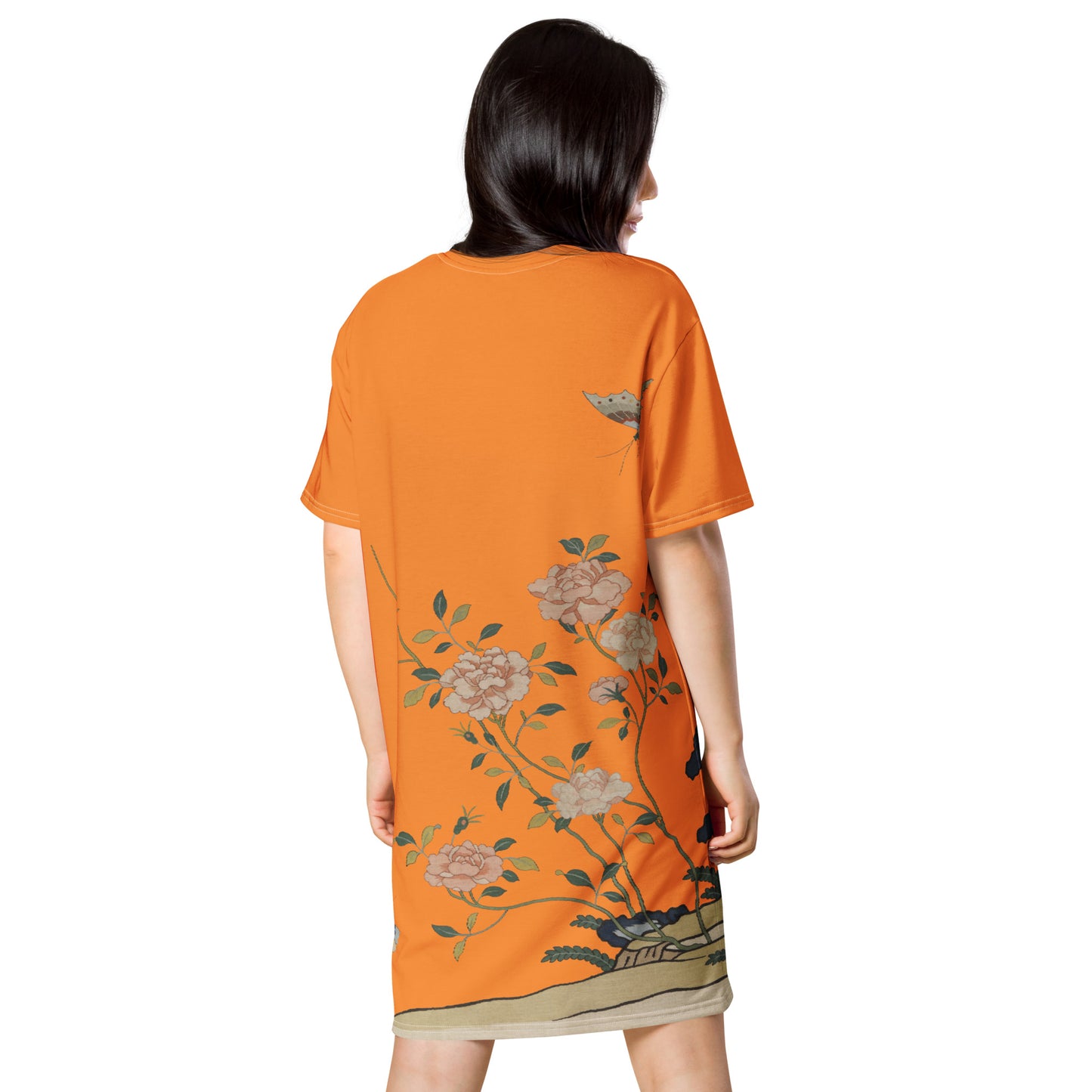 タペストリーの花|Red Roses|Tシャツドレス|オレンジ