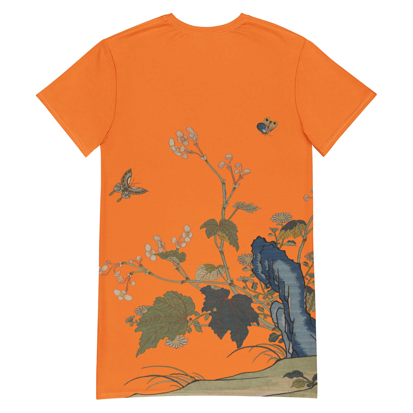 タペストリーの花|Begonia Blossoms|Tシャツドレス|オレンジ