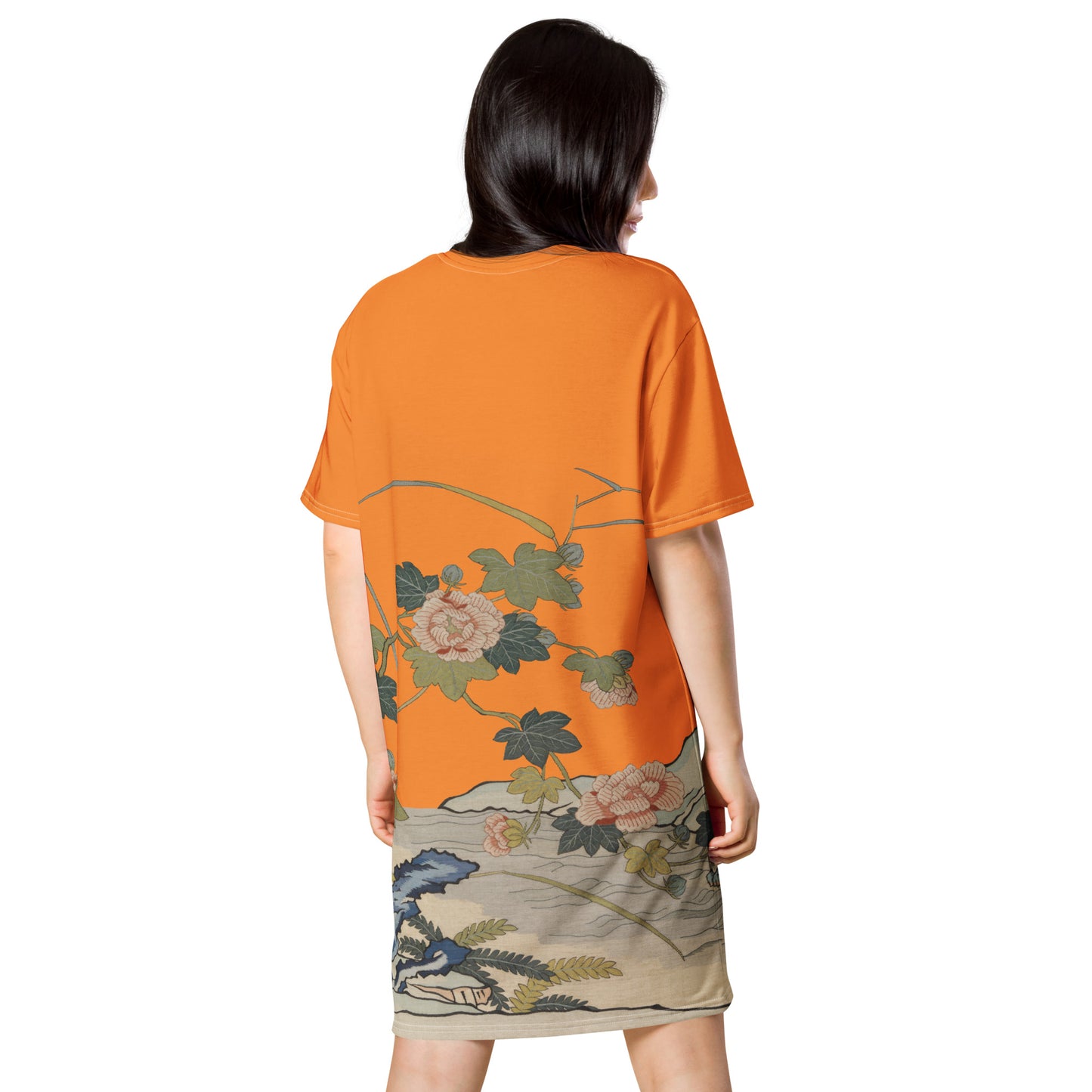 タペストリーの花|Hibiscus by the Water|T-shirt dress|Orange
