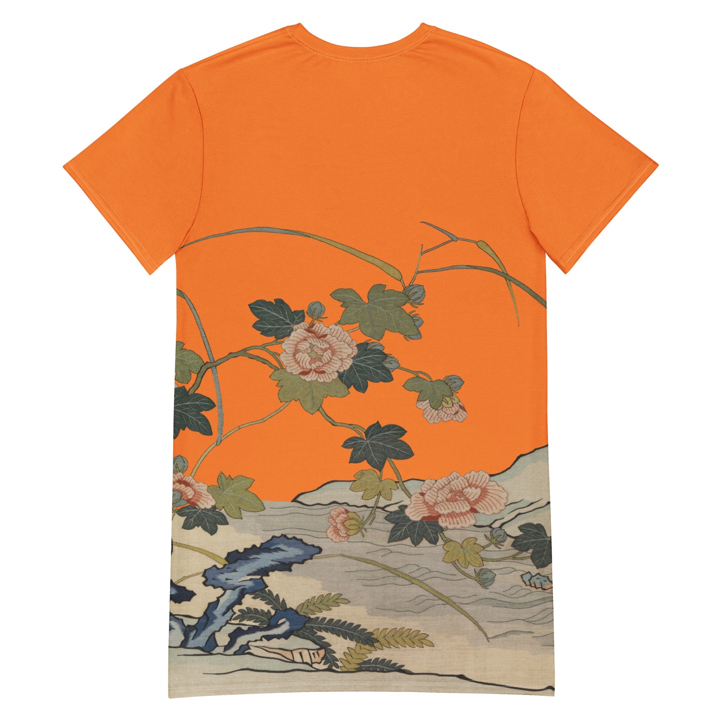 タペストリーの花|Hibiscus by the Water|T-shirt dress|Orange