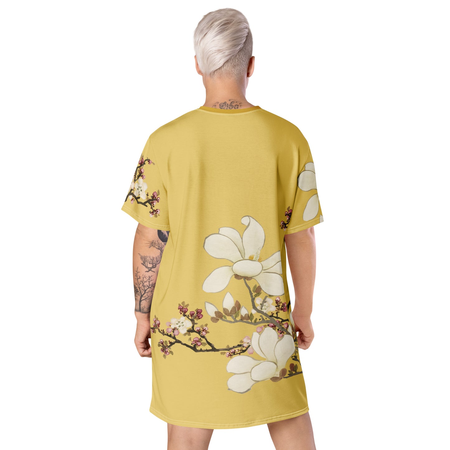 The Spirit of Flowers in Twelve Months|Apricot and Lily Magnolia in Blossom|T-shirt dress|Gold
