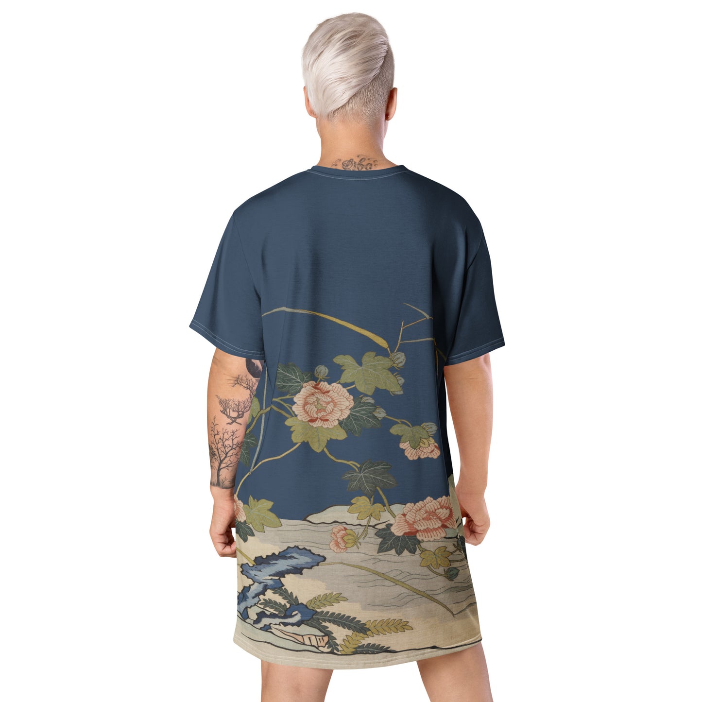 刻丝花卉|芙蓉傍水|T恤连衣裙|