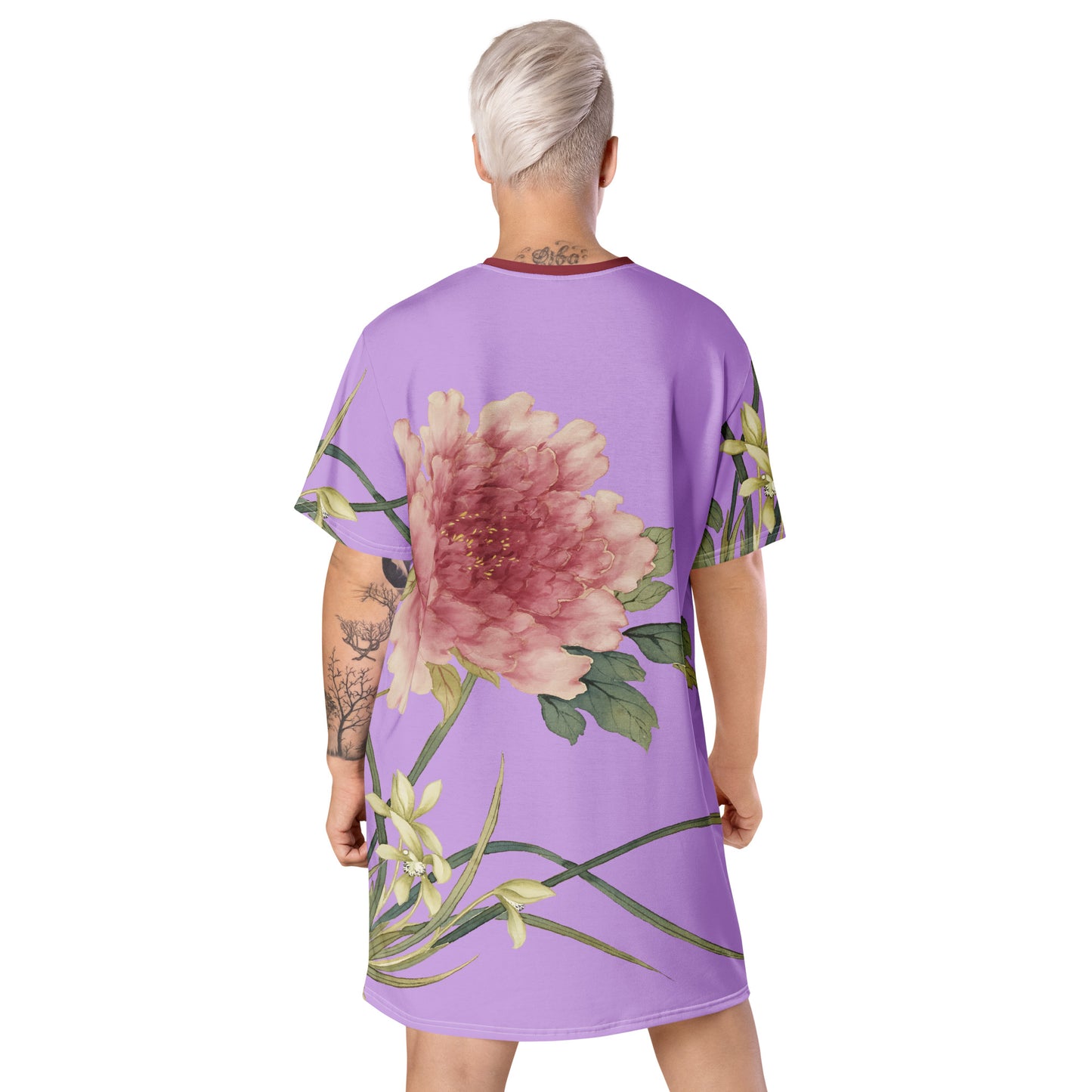 The Spirit of Flowers in Twelve Months|Orchid and Tree Peony in Bloom|T-shirt dress|Lilac