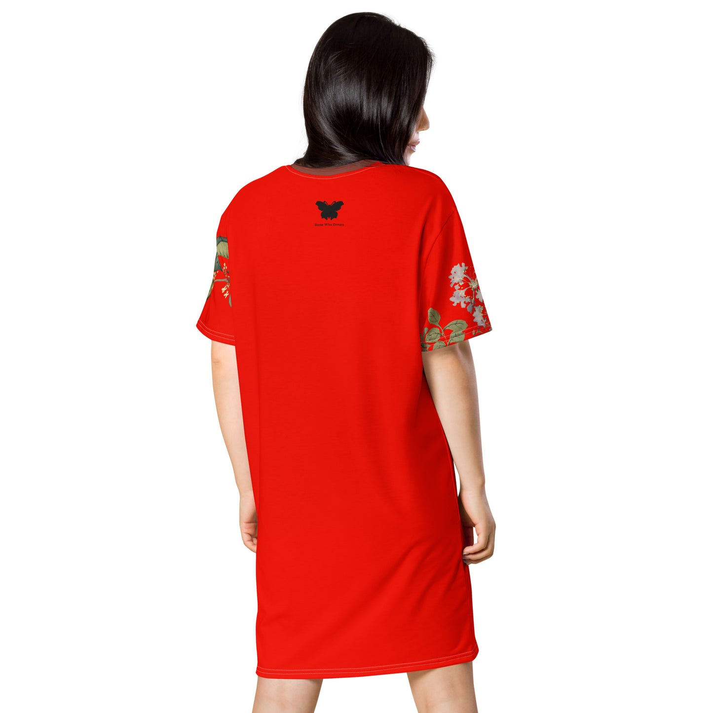 The Spirit of Flowers in Twelve Months|Osmanthus and Crape Myrtle in Bloom|T-shirt dress|Garnet red