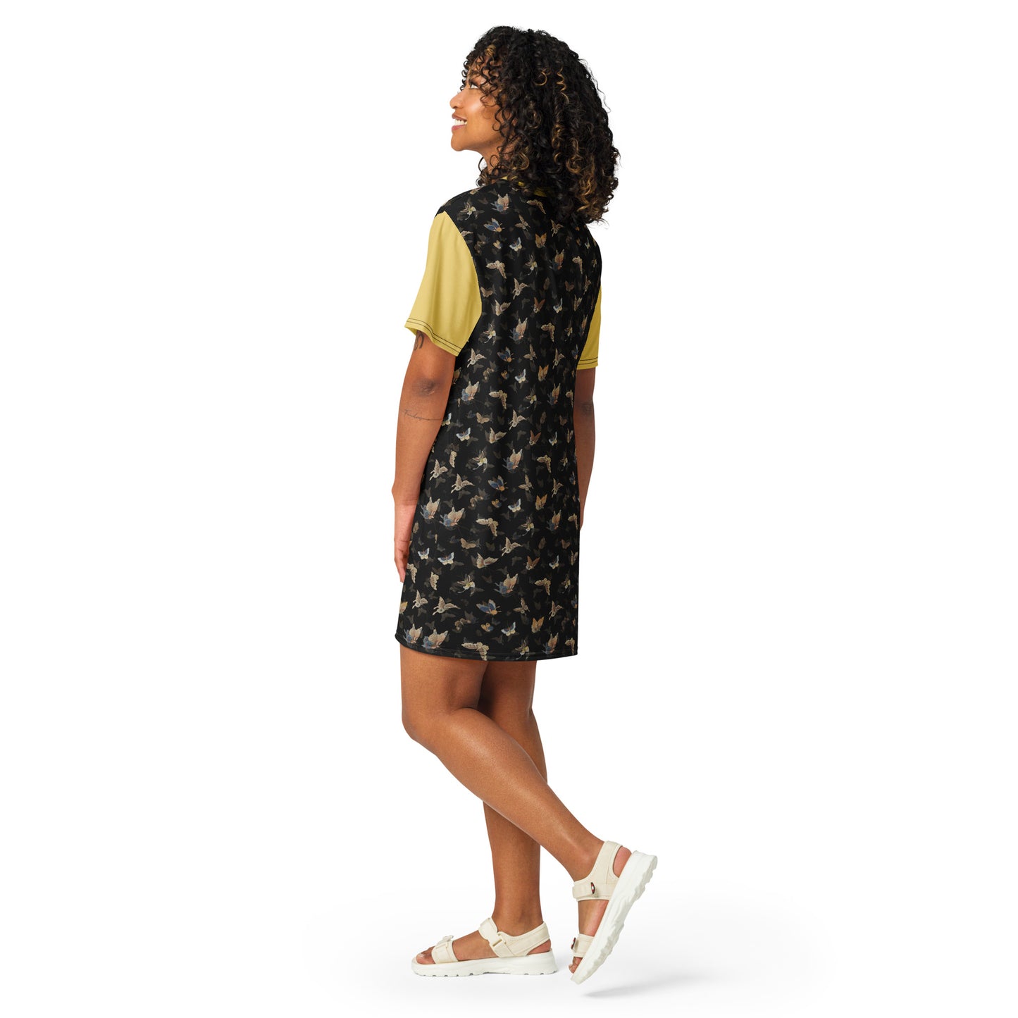 Butterfly dancing|T-shirt dress|Black