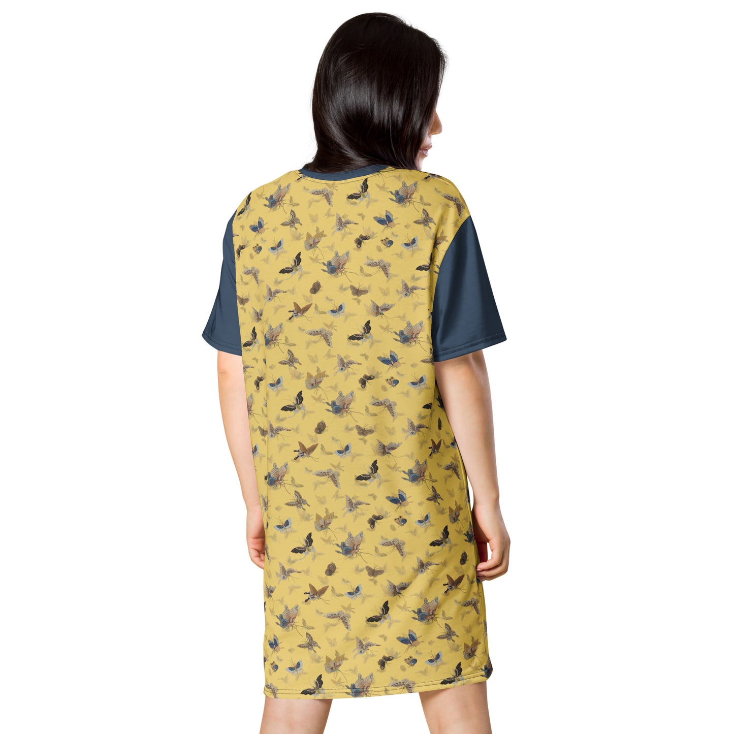Butterfly dancing|T-shirt dress|Gold