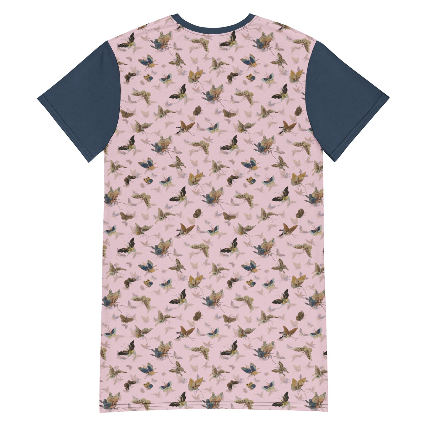Butterfly dancing|T-shirt dress|Pale pinkish gray