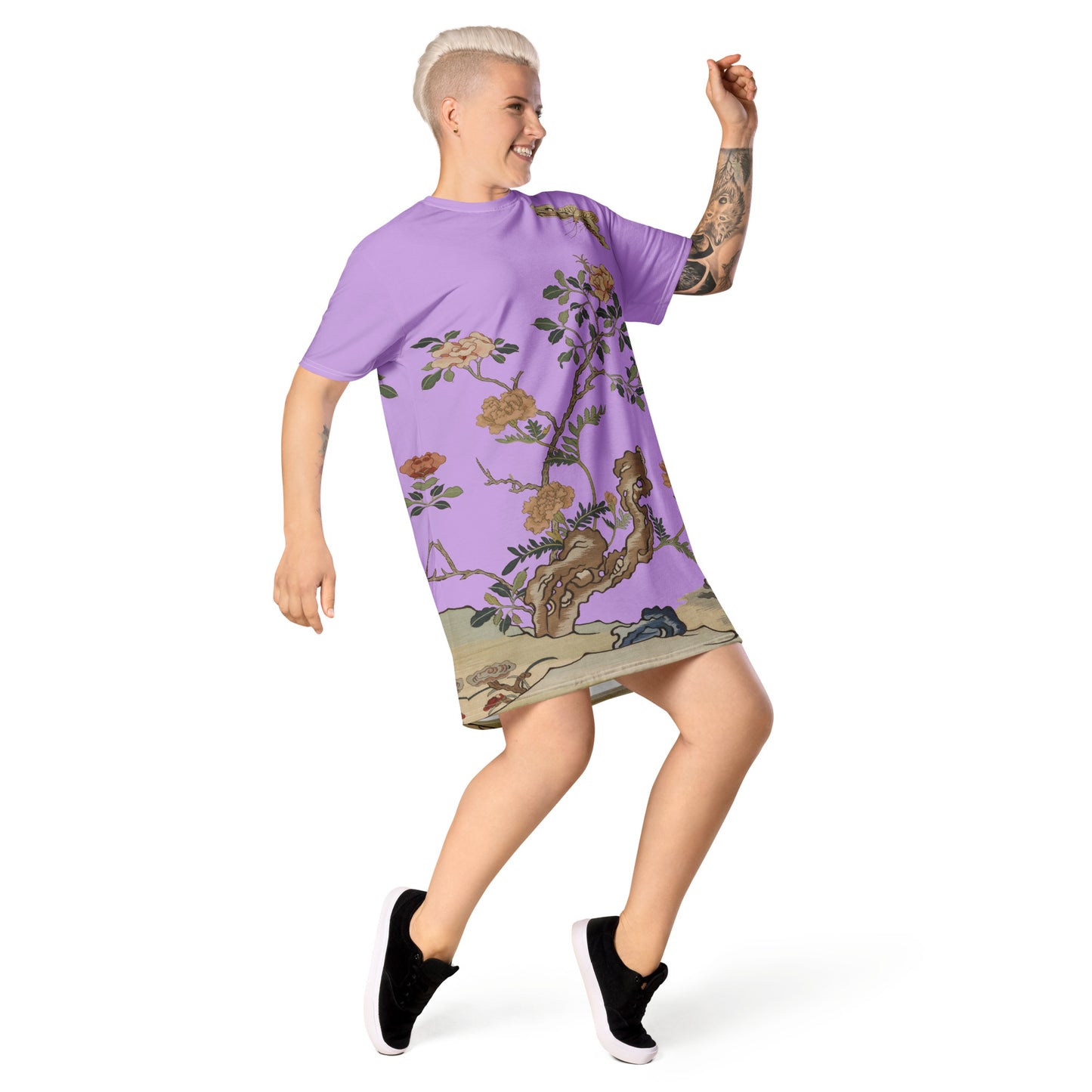 Kesi Flower Album|Camellia and Butterfly|T-shirt dress|Lilac