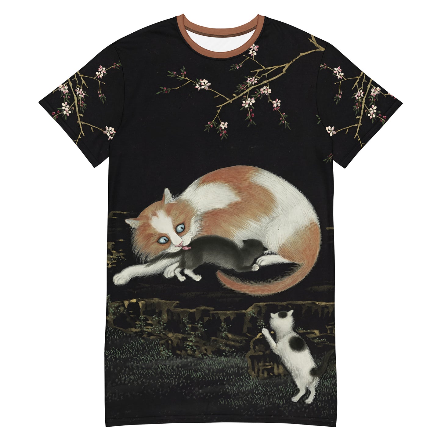 Cats And Butterflies Of Longevity|Cats amidst the Peach Blossoms|T-shirt dress