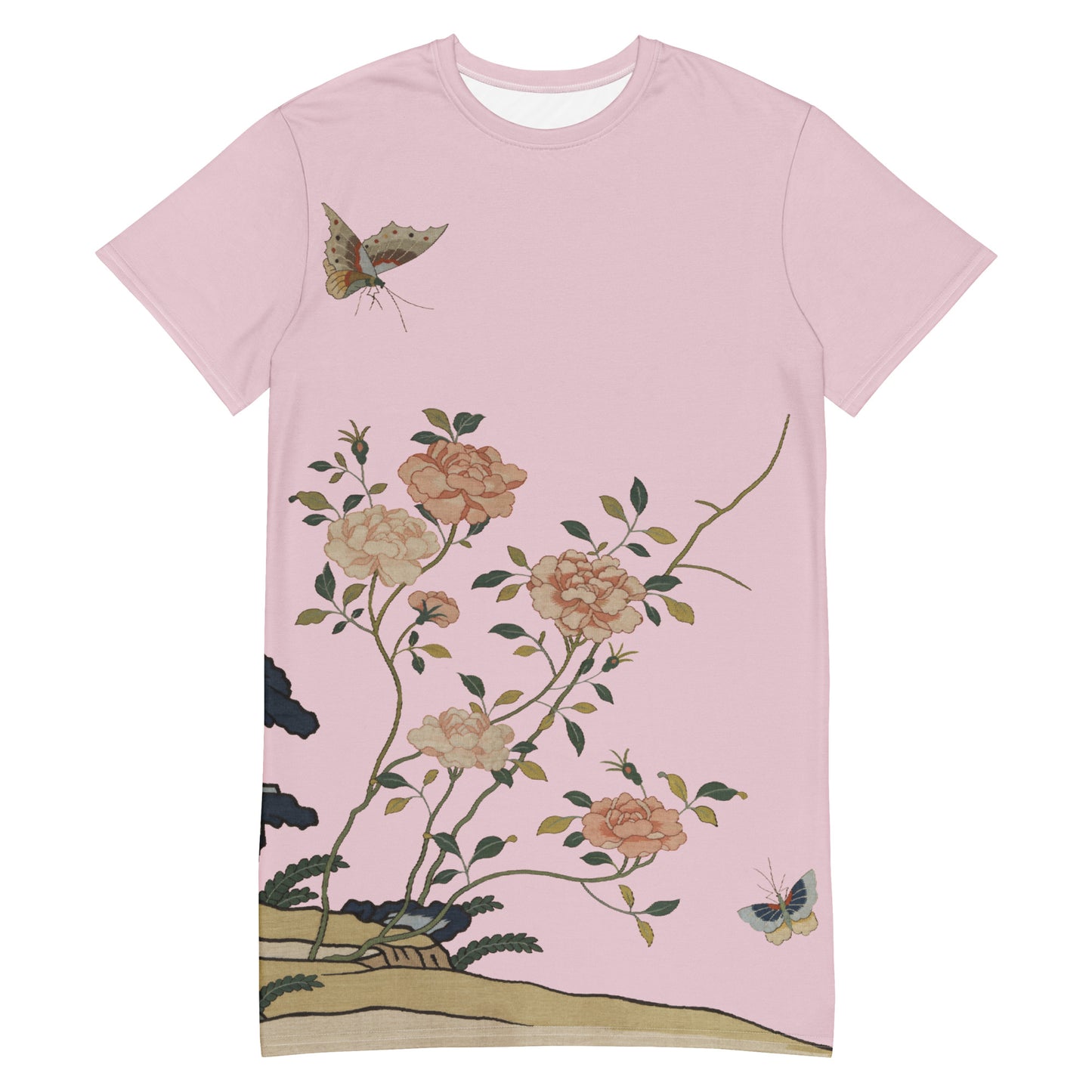 Kesi Flower Album|Red Roses|T-shirt dress|Pale pinkish gray