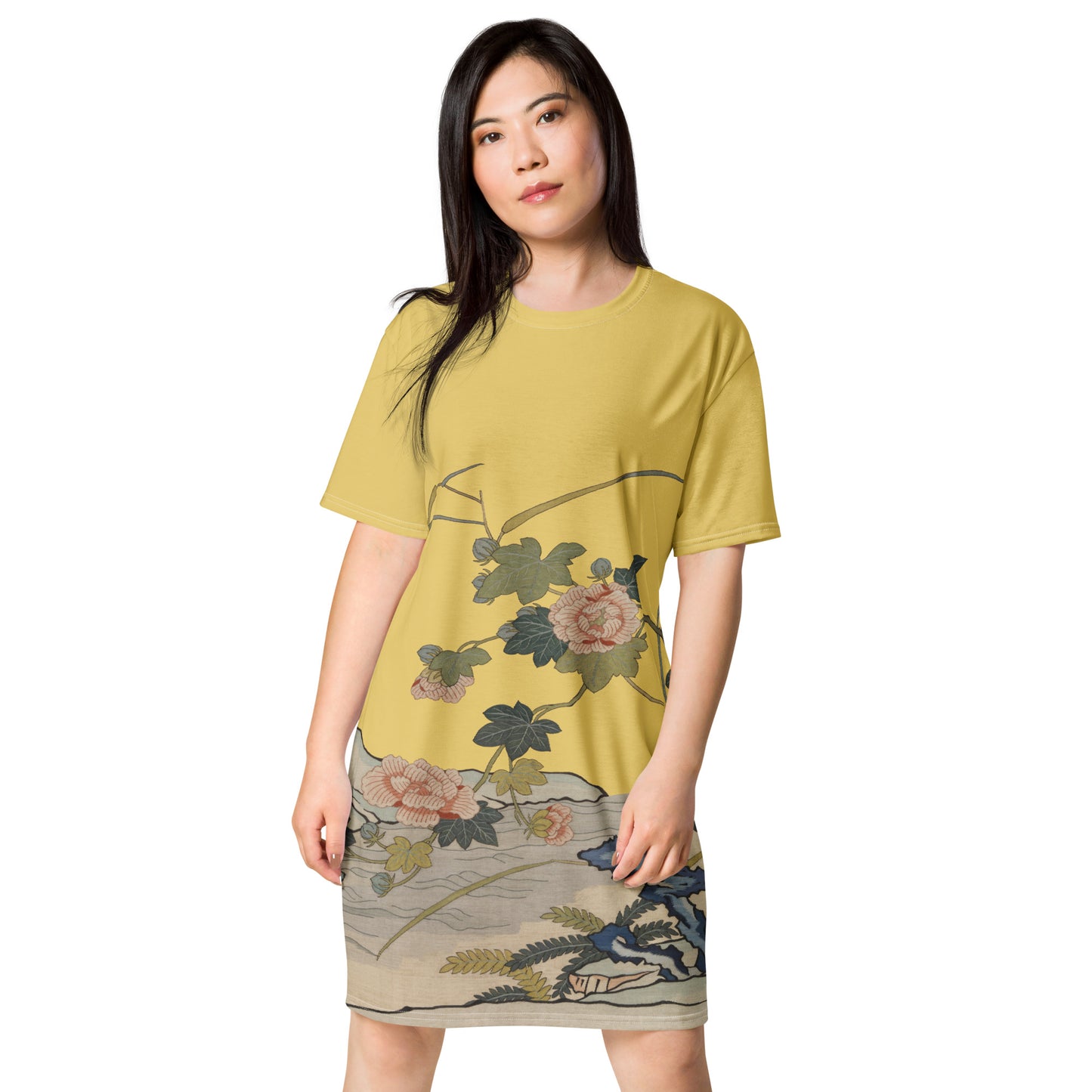Kesi Flower Album|Hibiscus by the Water|T-shirt dress|Gold