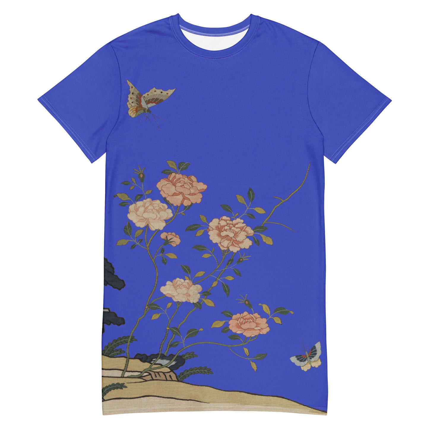 Kesi Flower Album|Red Roses|T-shirt dress|Royal blue