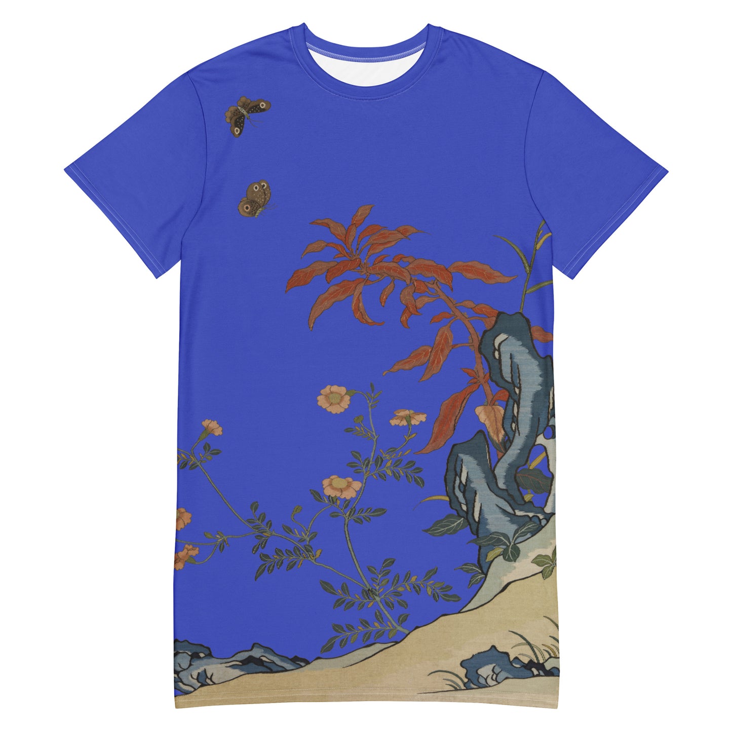 Kesi Flower Album|Butterflies and Flowers|T-shirt dress|Royal blue