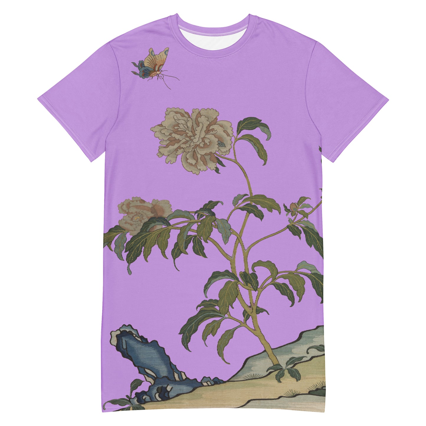 Kesi Flower Album|Peonies and Butterfly|T-shirt dress|Lilac
