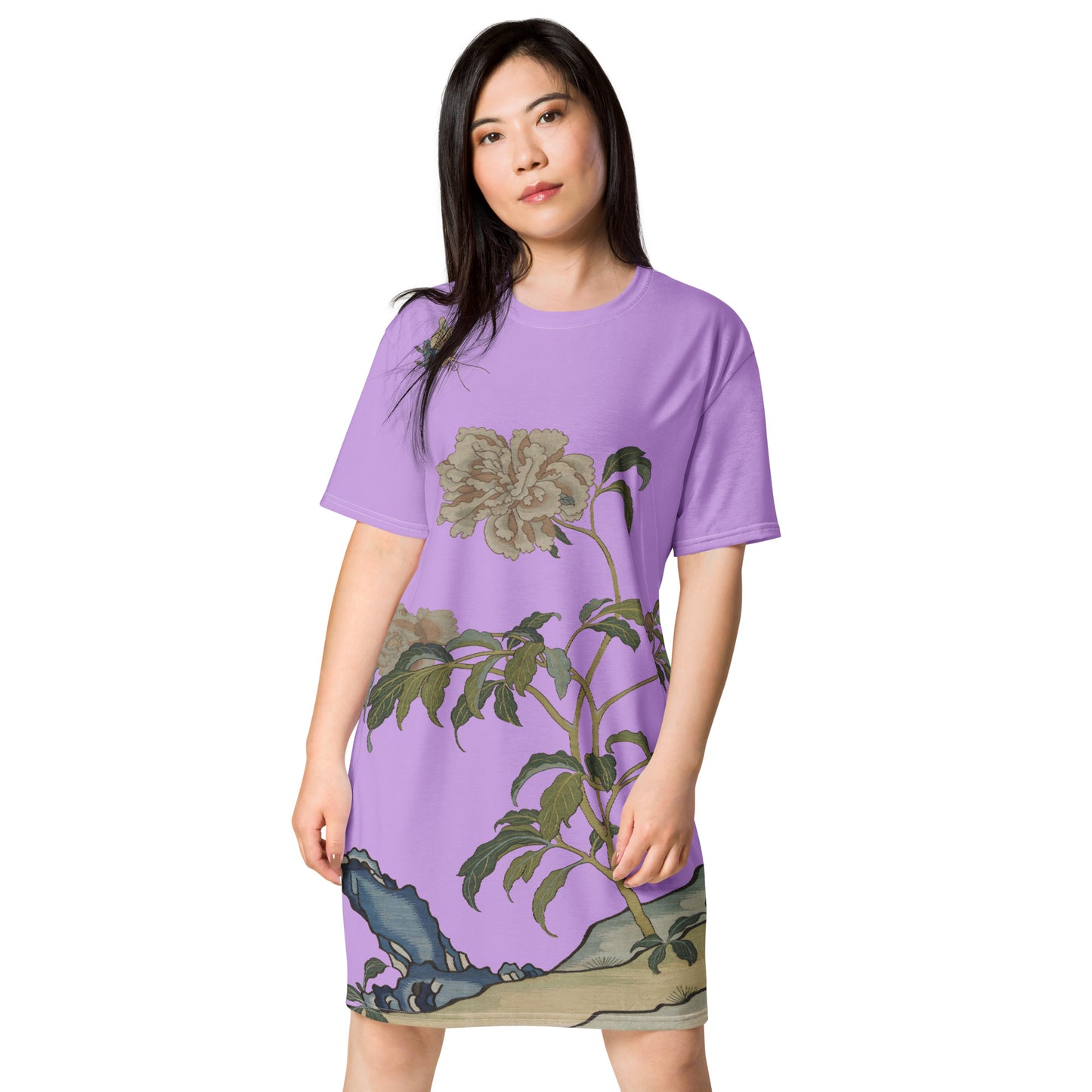 Kesi Flower Album|Peonies and Butterfly|T-shirt dress|Lilac
