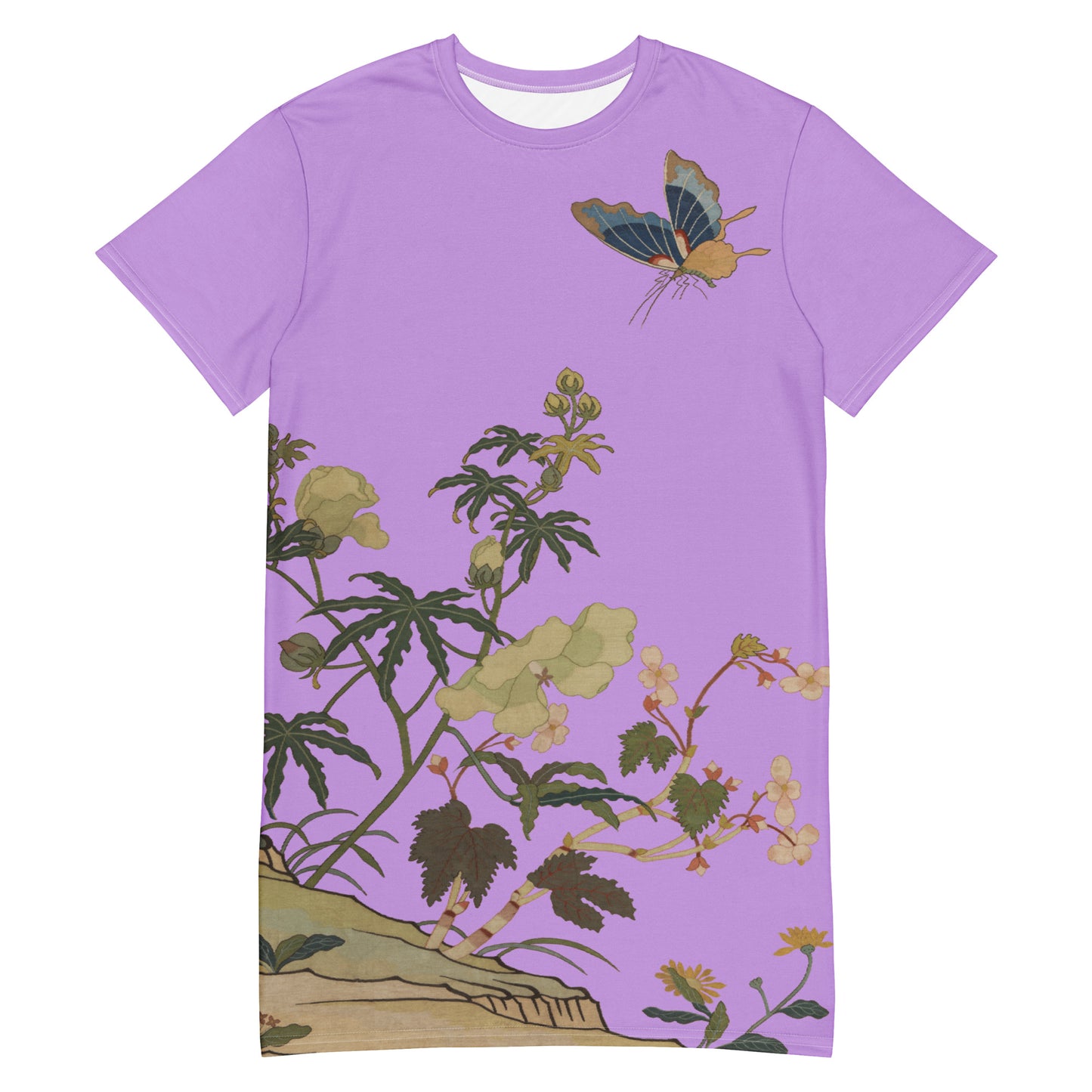 Kesi Flower Album|Hibiscus and Begonia Blossoms|T-shirt dress|Lilac