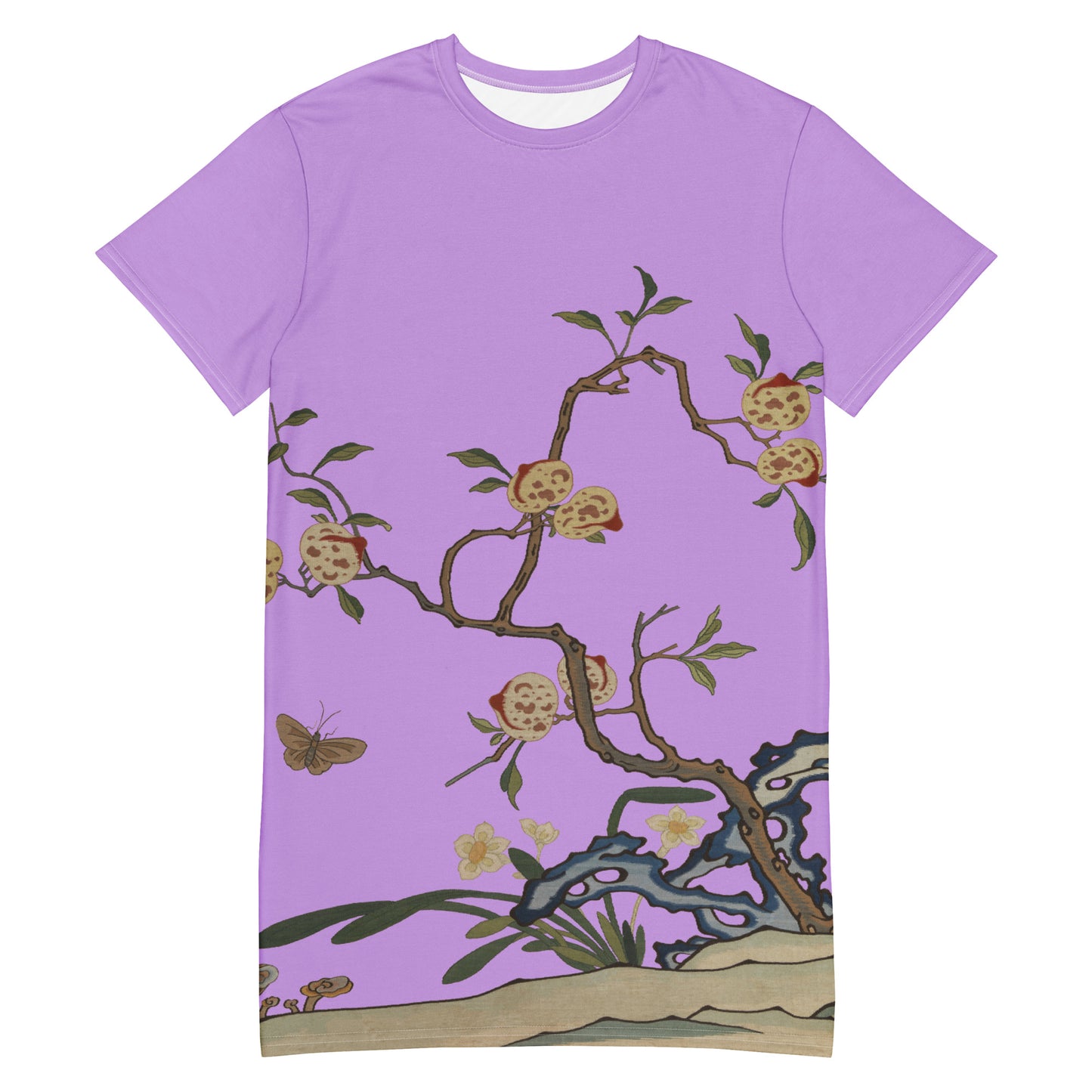 Kesi Flower Album|Narcissus and Peaches|T-shirt dress|Lilac