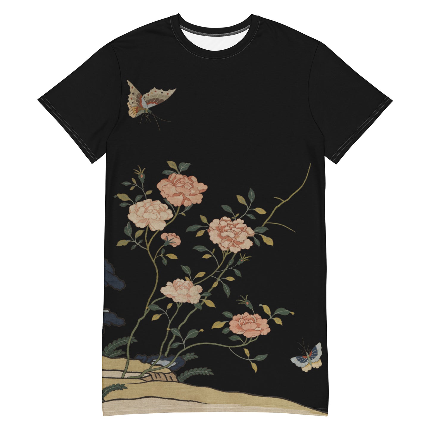 Kesi Flower Album|Red Roses|T-shirt dress|Black