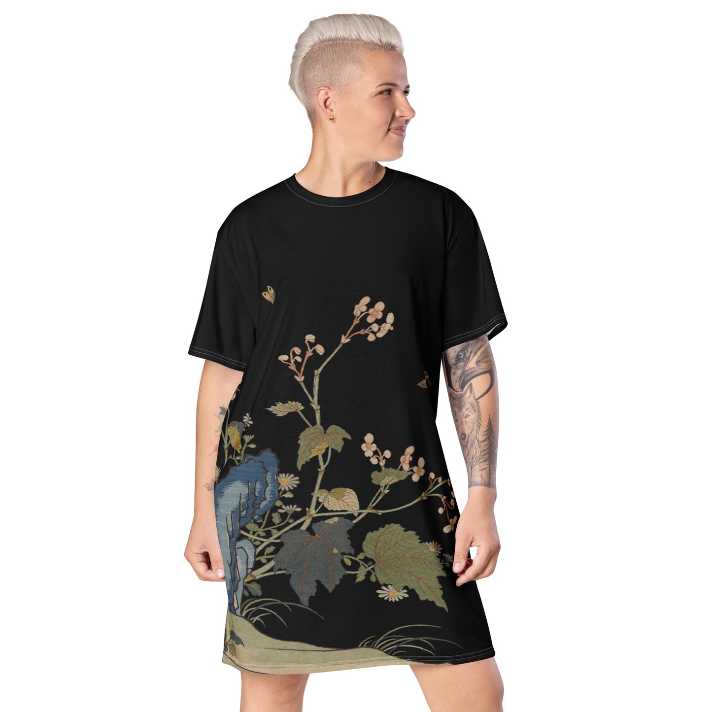 Kesi Flower Album|Begonia Blossoms|T-shirt dress|Black