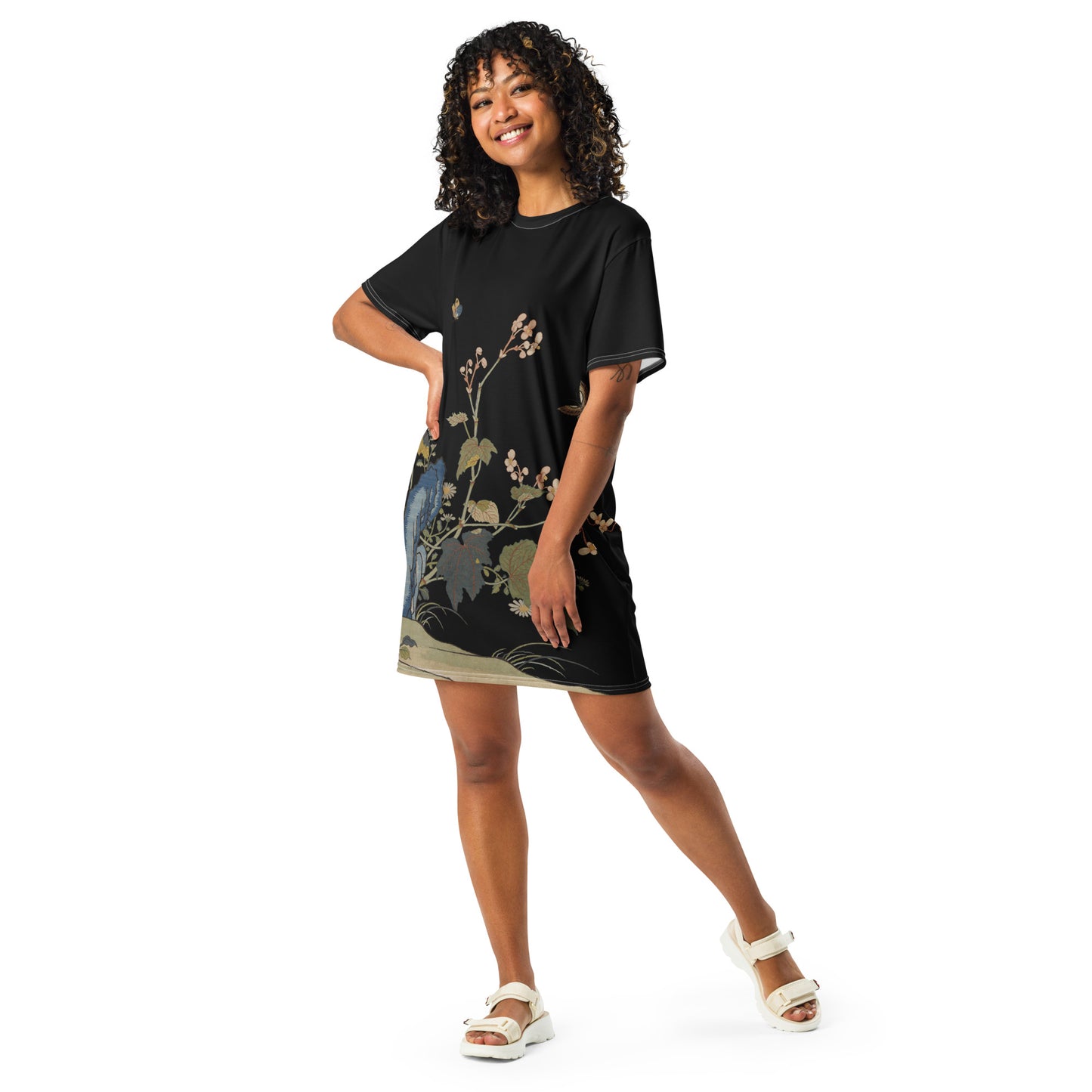 Kesi Flower Album|Begonia Blossoms|T-shirt dress|Black