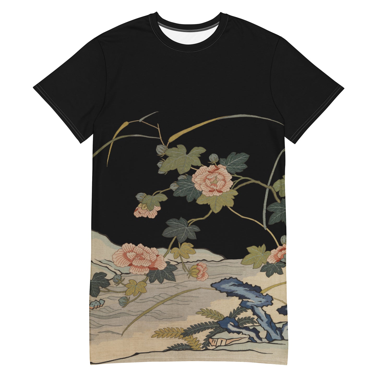 Kesi Flower Album|Hibiscus by the Water|T-shirt dress|Black