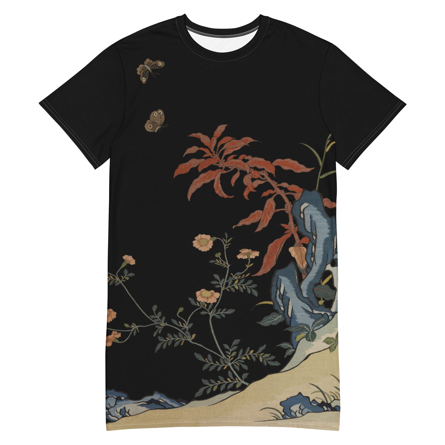 Kesi Flower Album|Butterflies and Flowers|T-shirt dress|Black