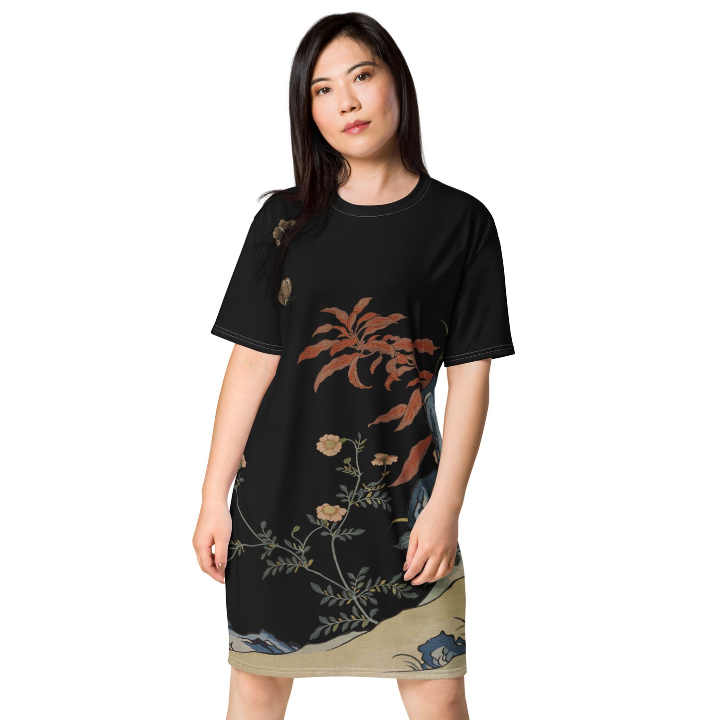 Kesi Flower Album|Butterflies and Flowers|T-shirt dress|Black