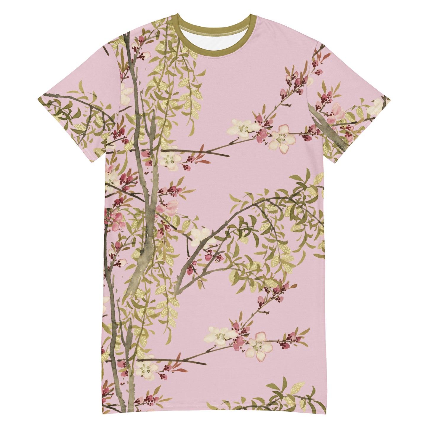 十二月花神|杨柳桃花|T恤连衣裙|藕色