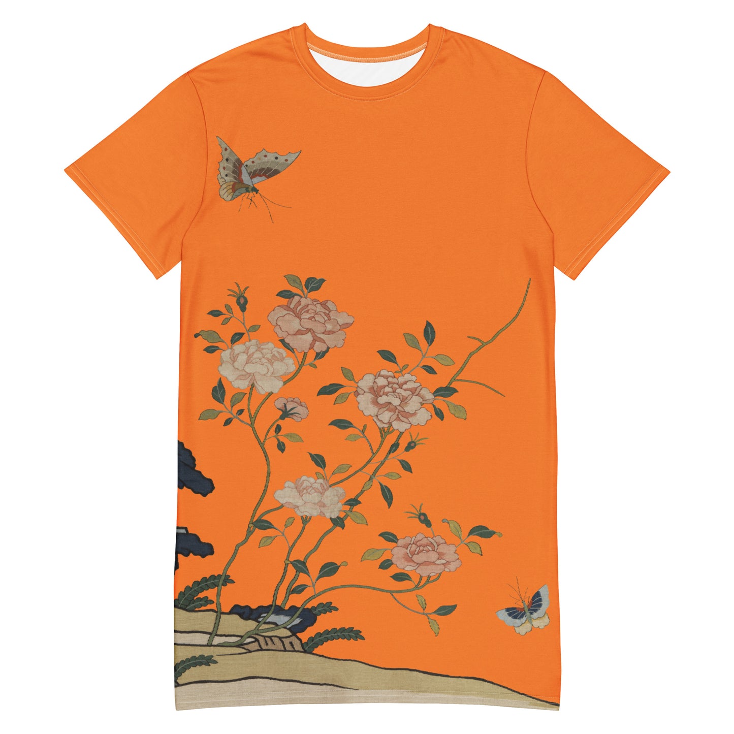 タペストリーの花|Red Roses|Tシャツドレス|オレンジ