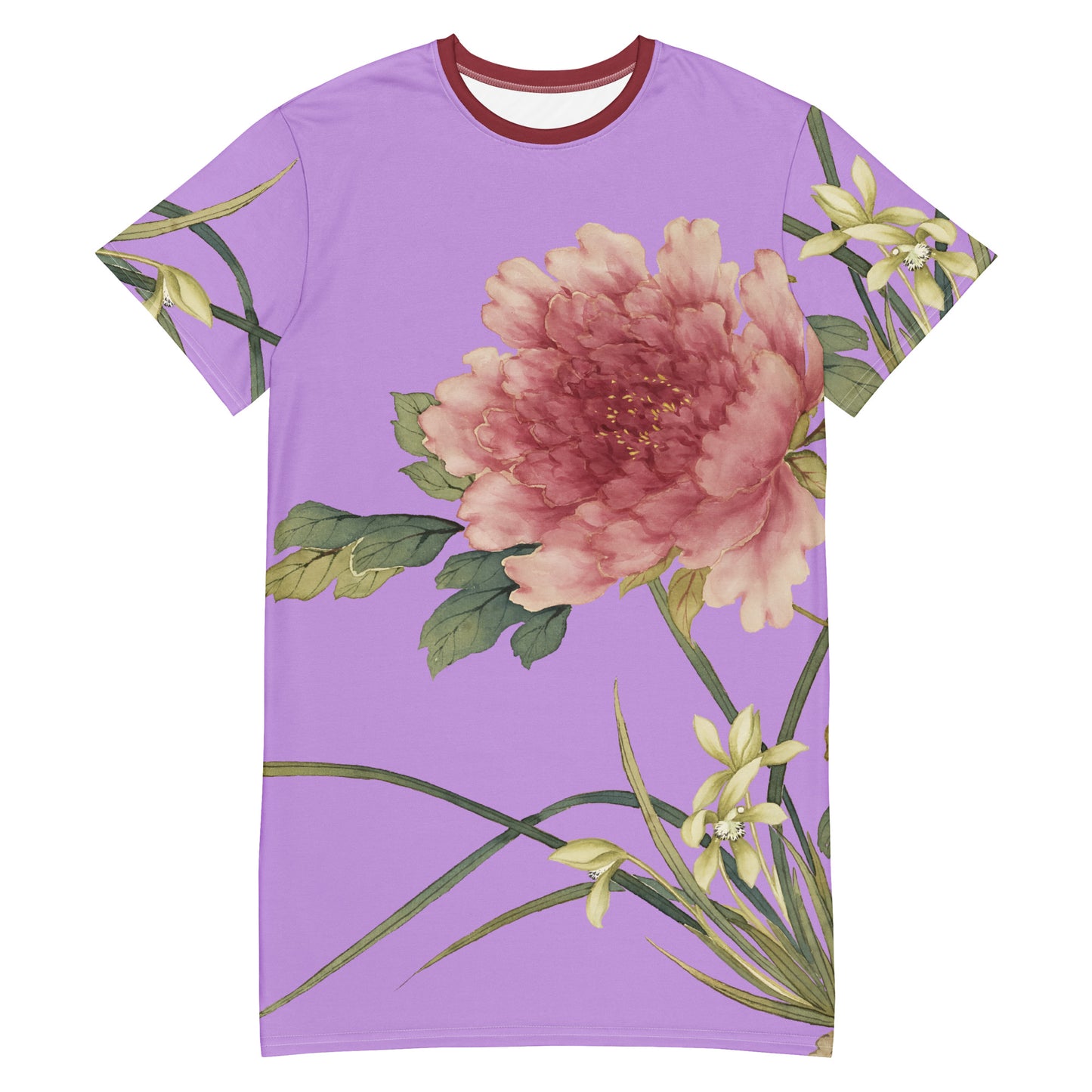 The Spirit of Flowers in Twelve Months|Orchid and Tree Peony in Bloom|T-shirt dress|Lilac