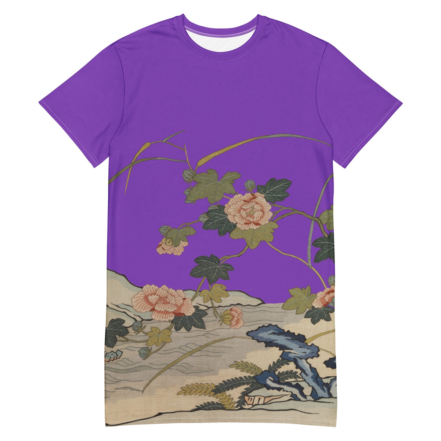 刻丝花卉|芙蓉傍水|T恤连衣裙|