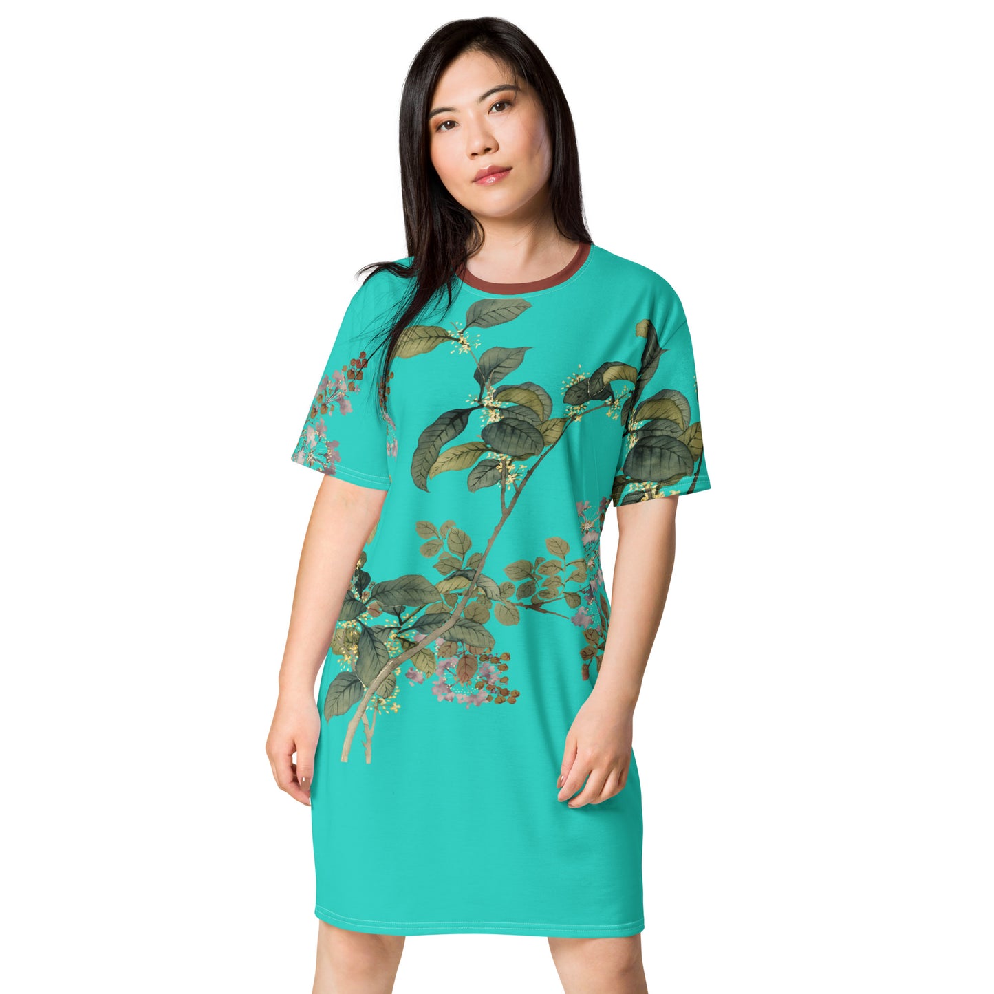 The Spirit of Flowers in Twelve Months|Osmanthus and Crape Myrtle in Bloom|T-shirt dress|Turquoise
