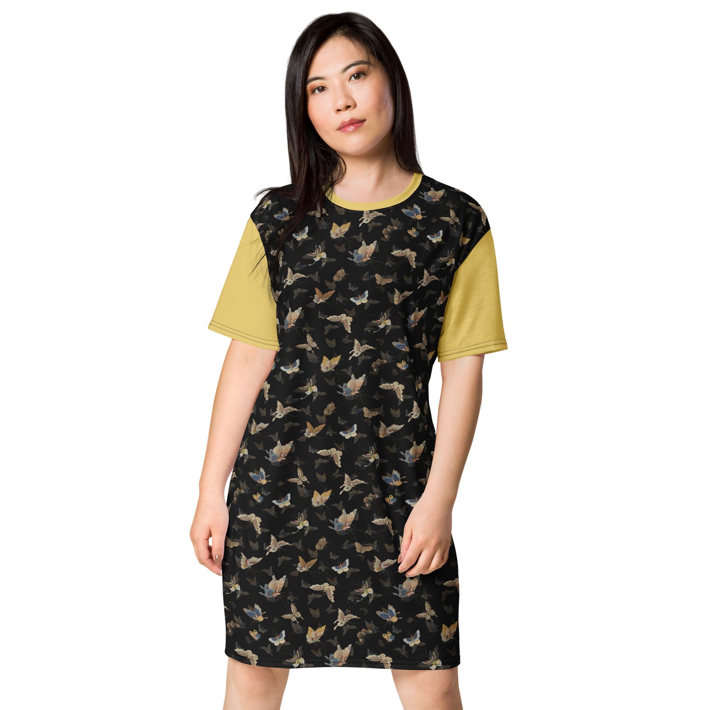 Butterfly dancing|T-shirt dress|Black