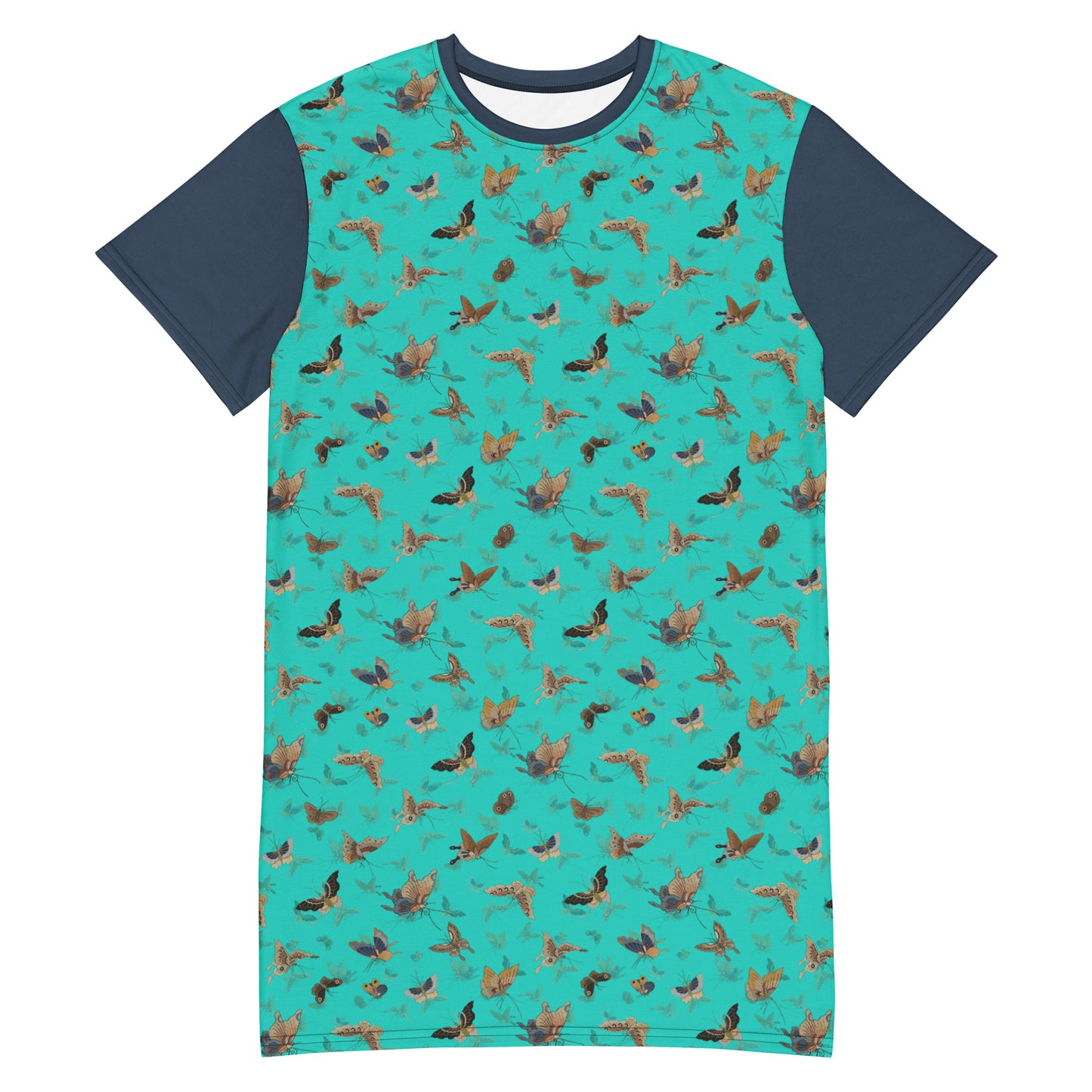 Butterfly dancing|T-shirt dress|Turquoise