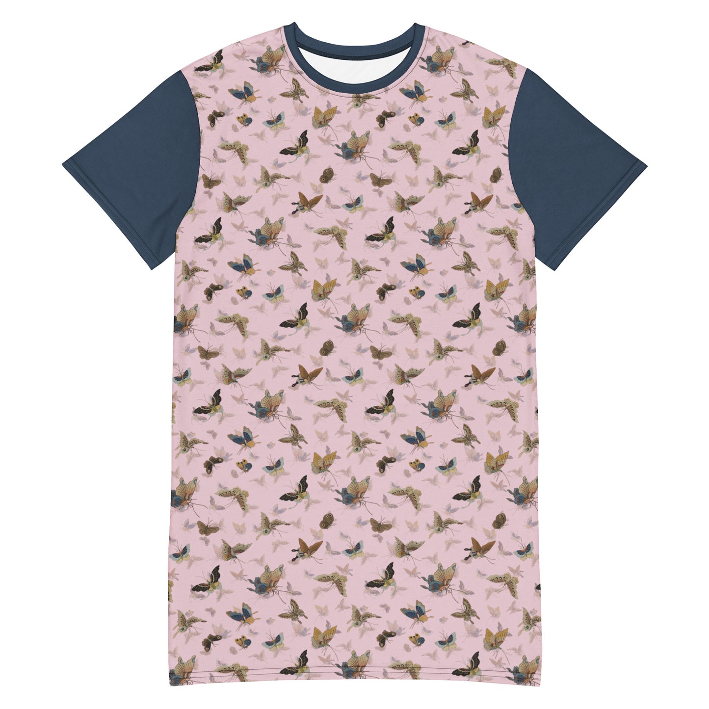 Butterfly dancing|T-shirt dress|Pale pinkish gray