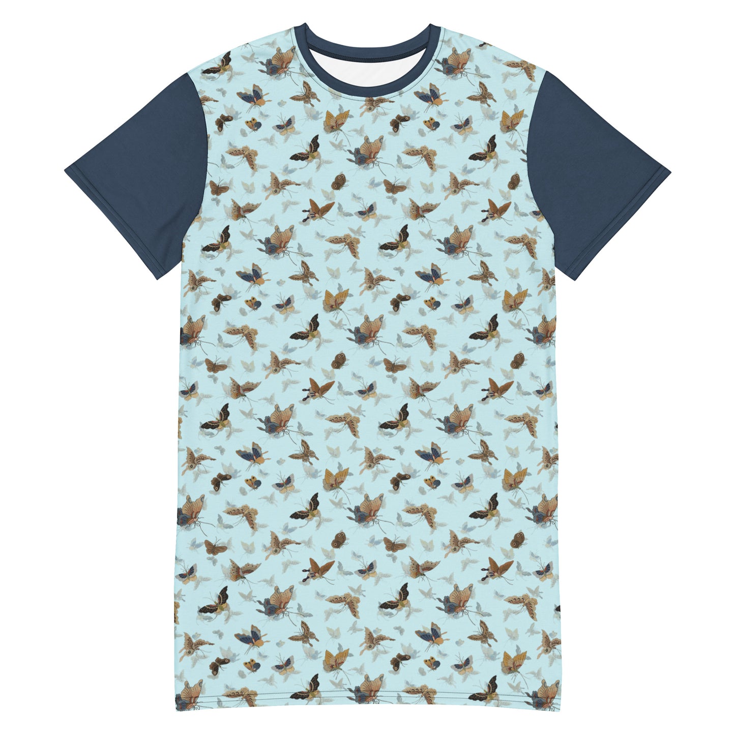 Butterfly dancing|T-shirt dress|Aqua blue