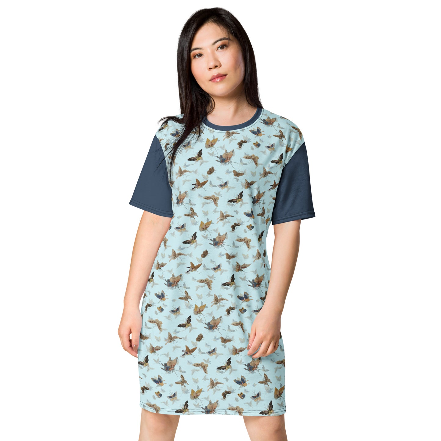 Butterfly dancing|T-shirt dress|Aqua blue
